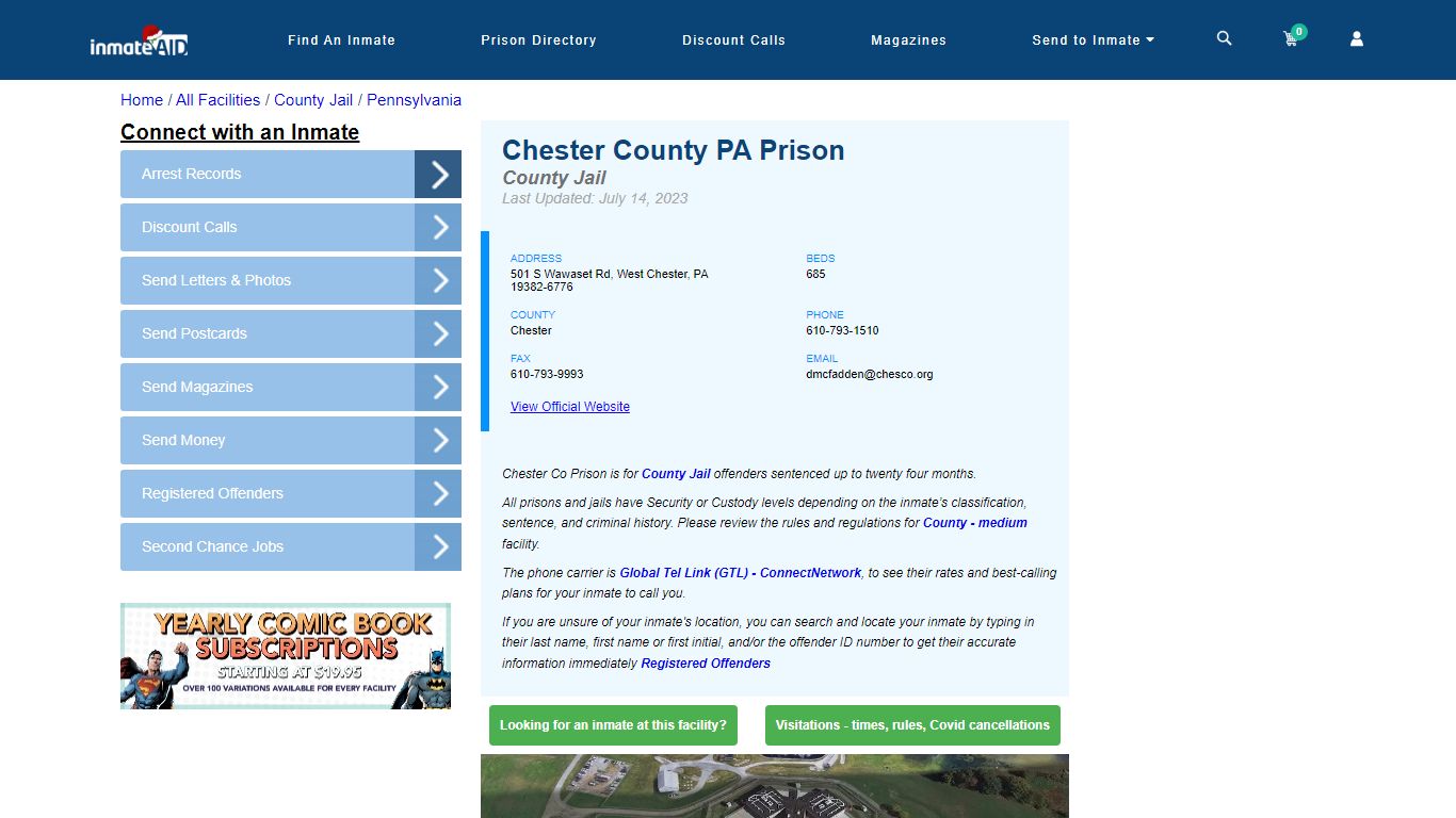 Chester County PA Prison - Inmate Locator - West Chester, PA